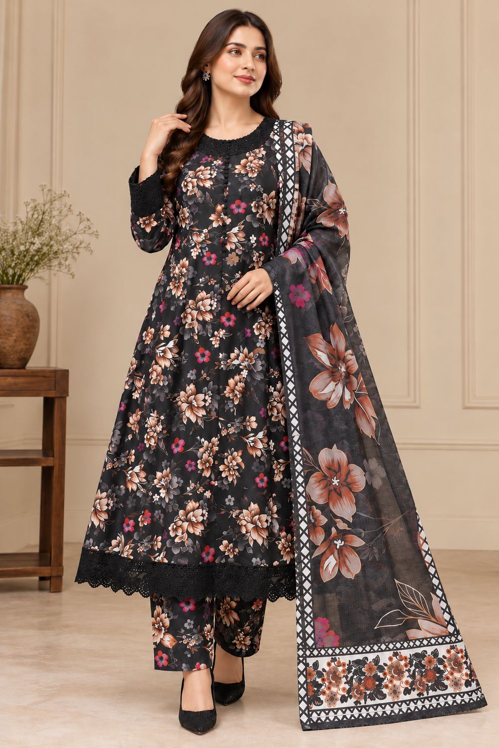 Black Floral Formal