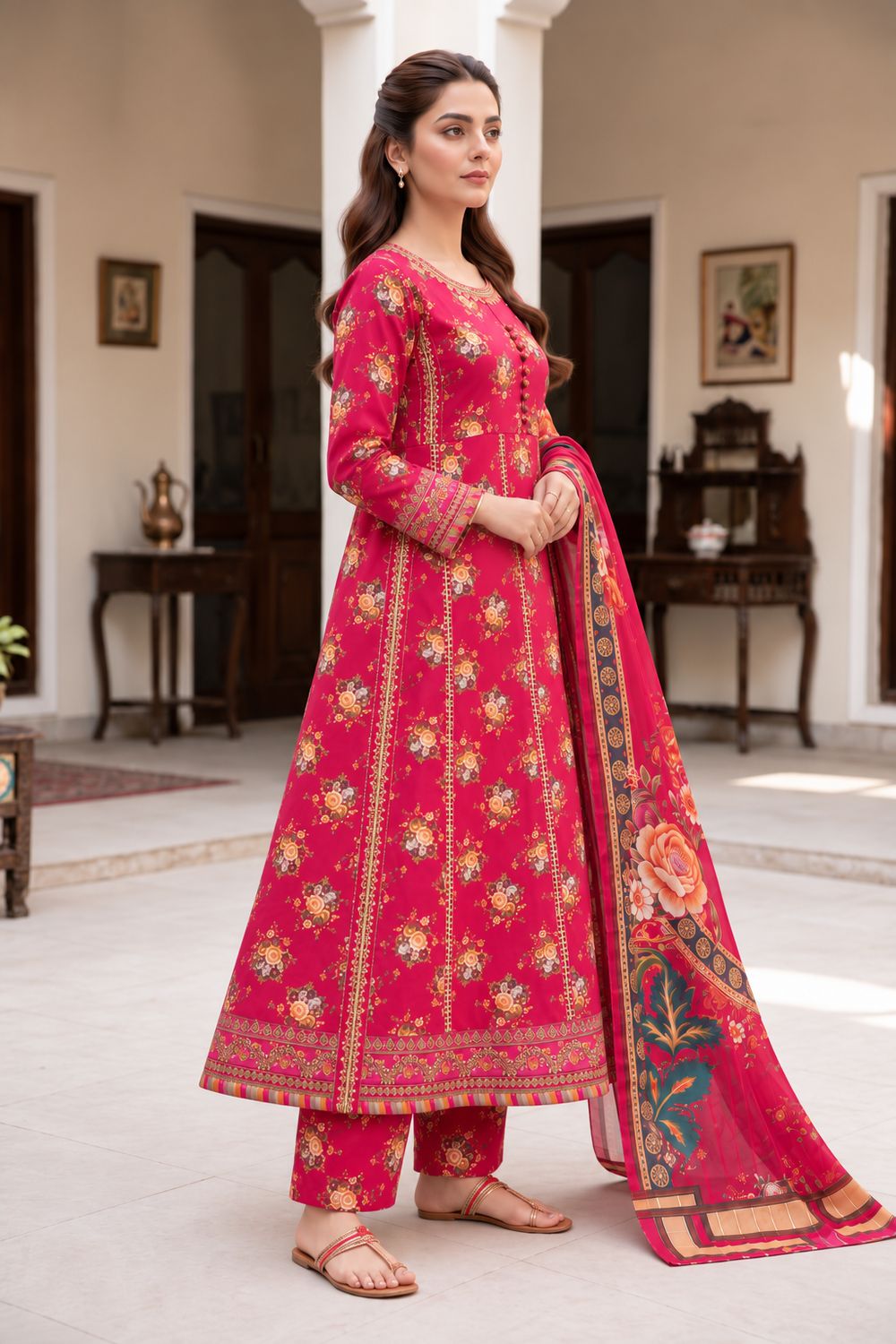 Crimson Floral Formal