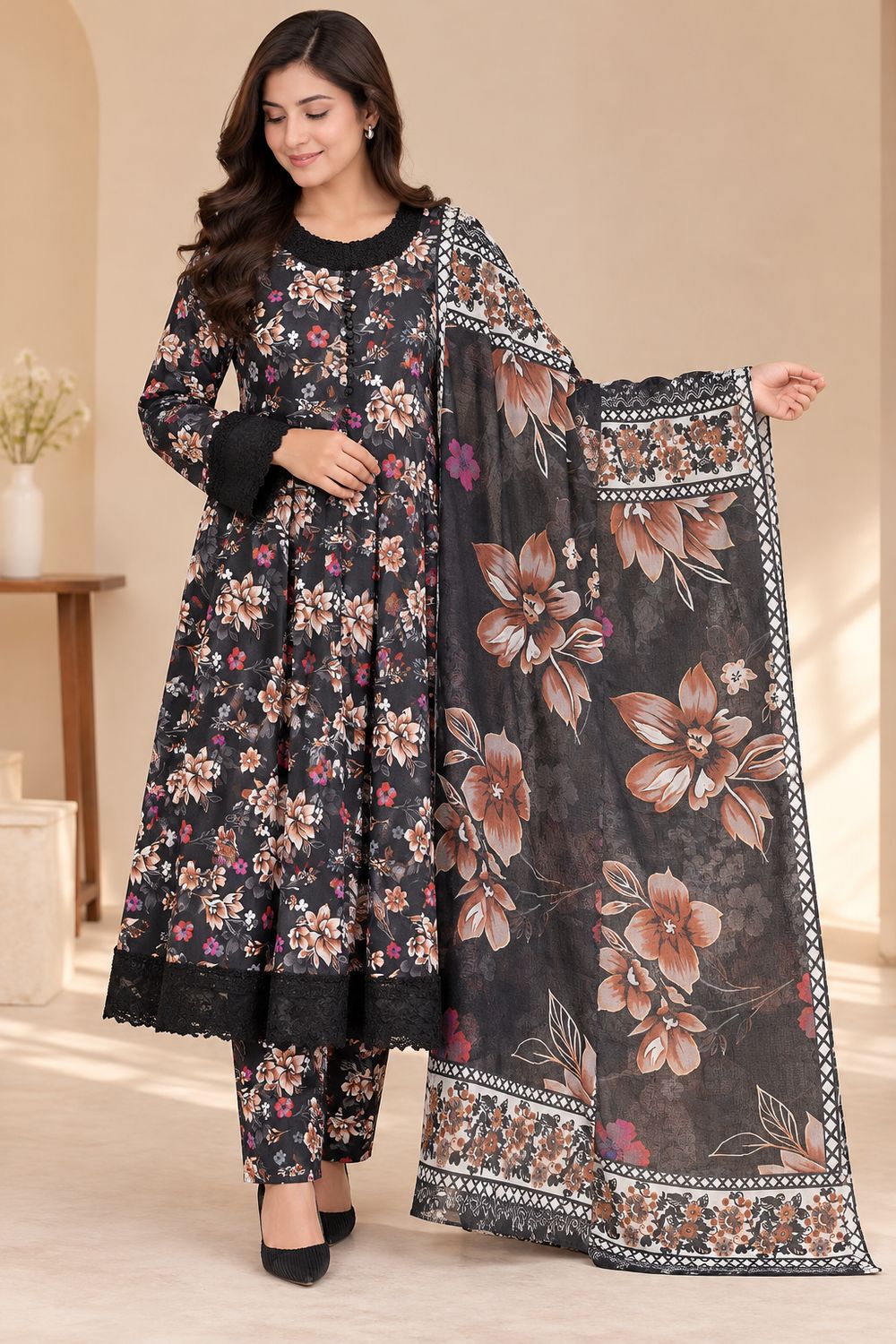 Black Floral Formal