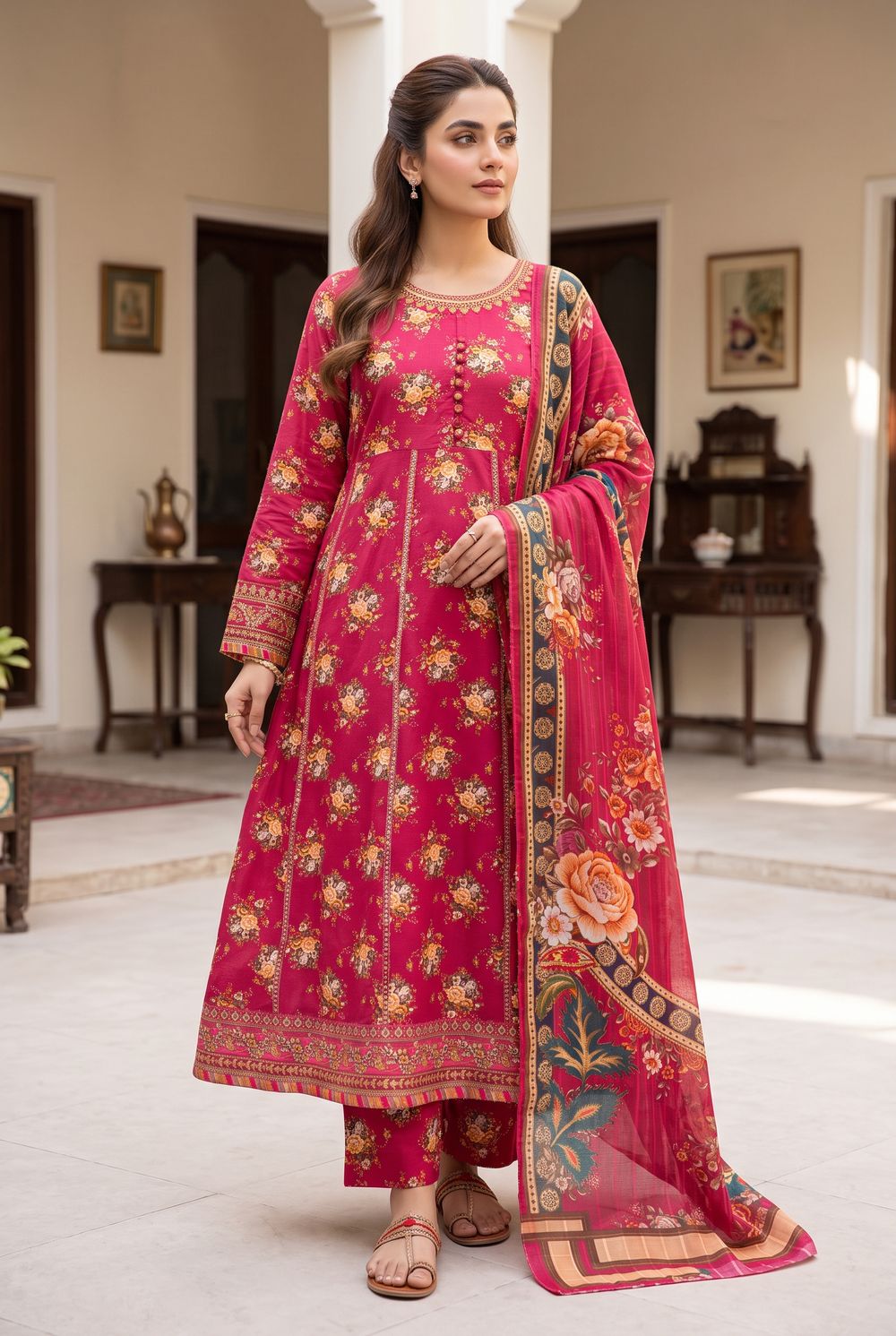 Crimson Floral Formal