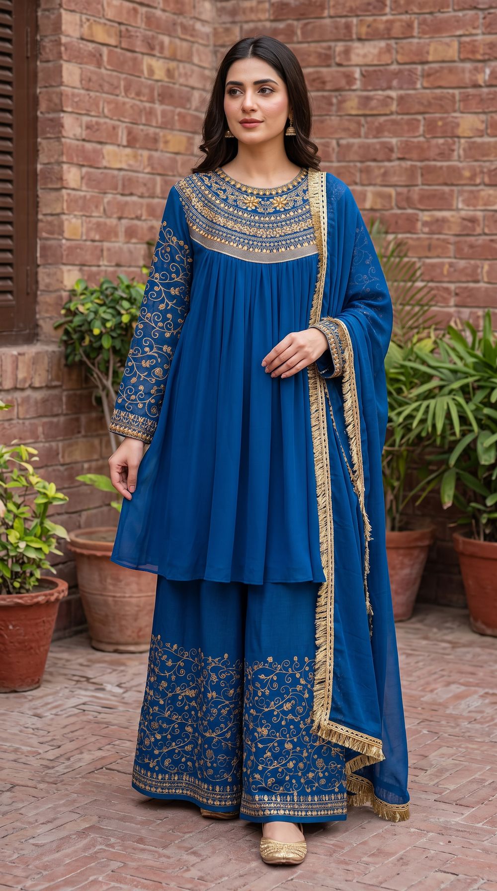 Royal Blue Embroidered Formal