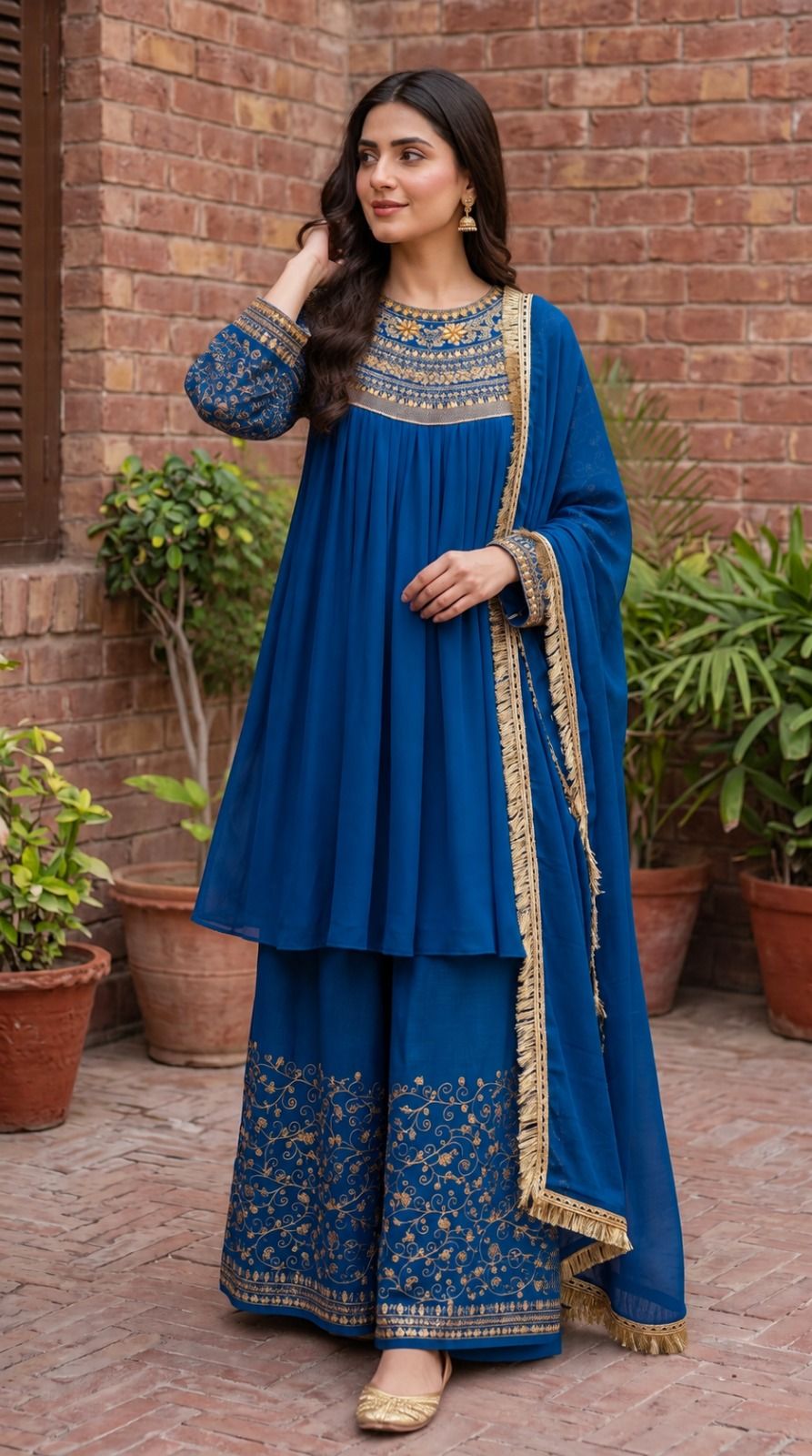 Royal Blue Embroidered Formal