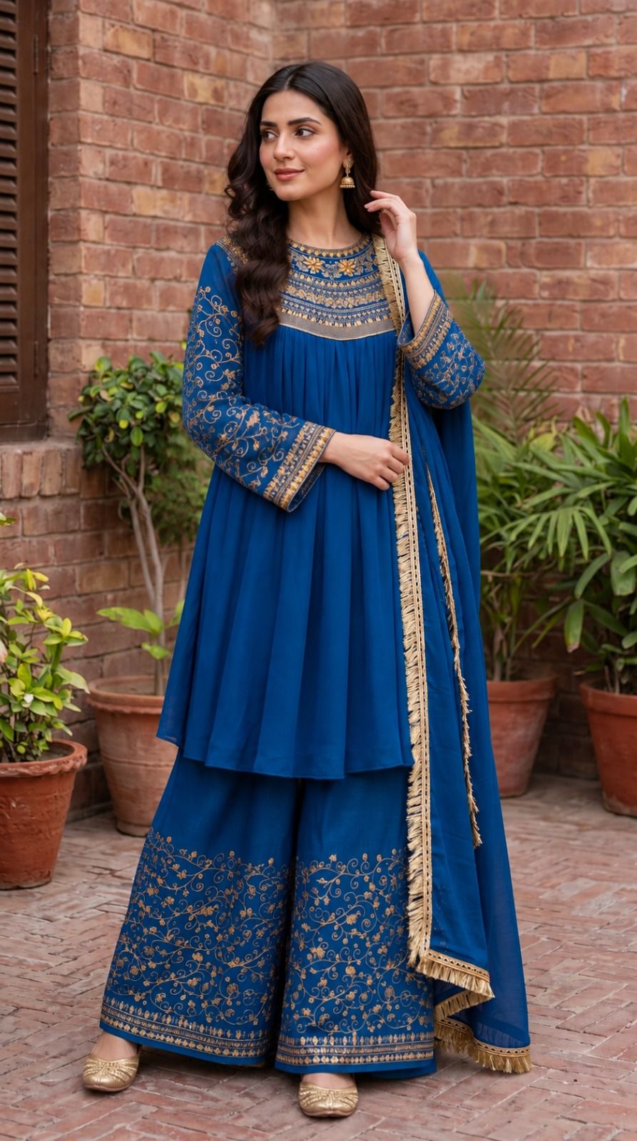 Royal Blue Embroidered Formal